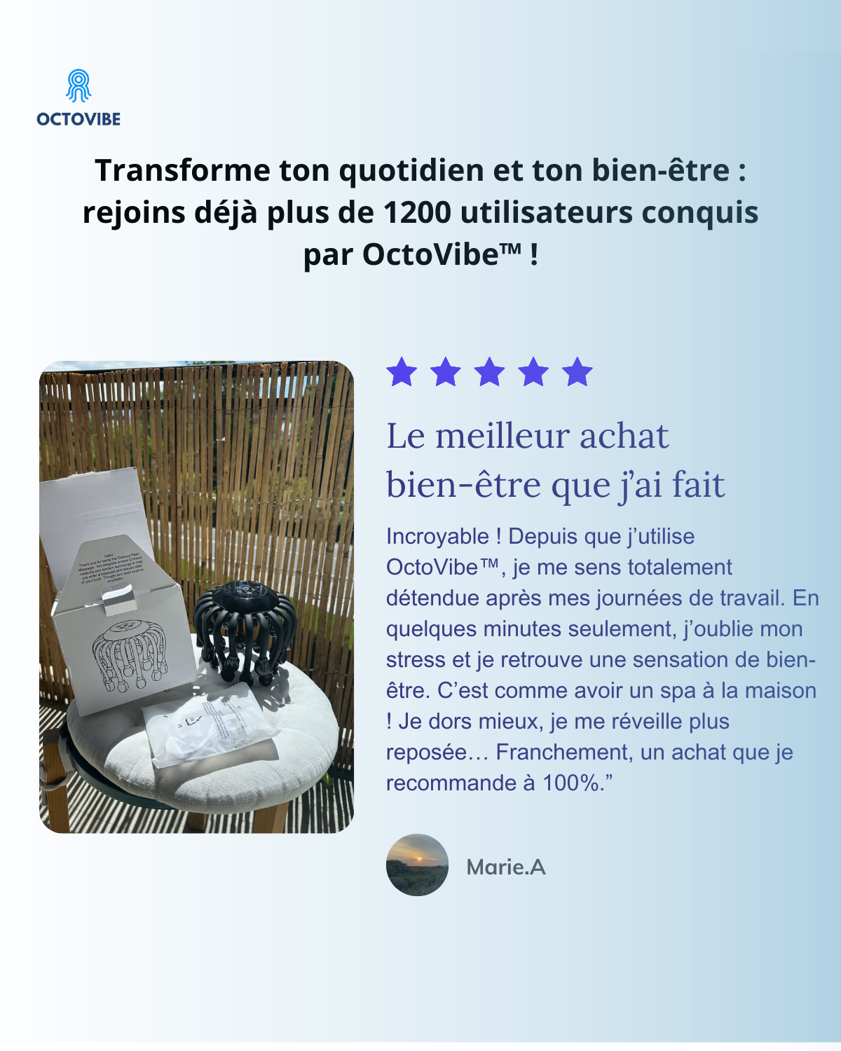 OctoVibe™ – Masseur de Cuir Chevelu Intelligent à 20 Têtes