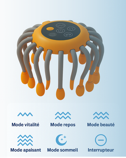 OctoVibe™ – Masseur de Cuir Chevelu Intelligent à 20 Têtes